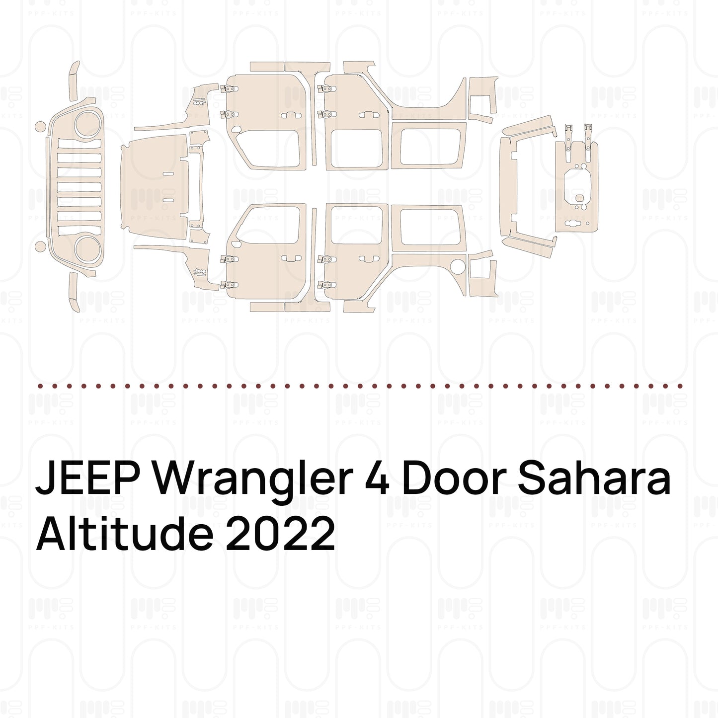 Pre-Cut PPF JEEP Wrangler 4 Door Sahara Altitude 2022