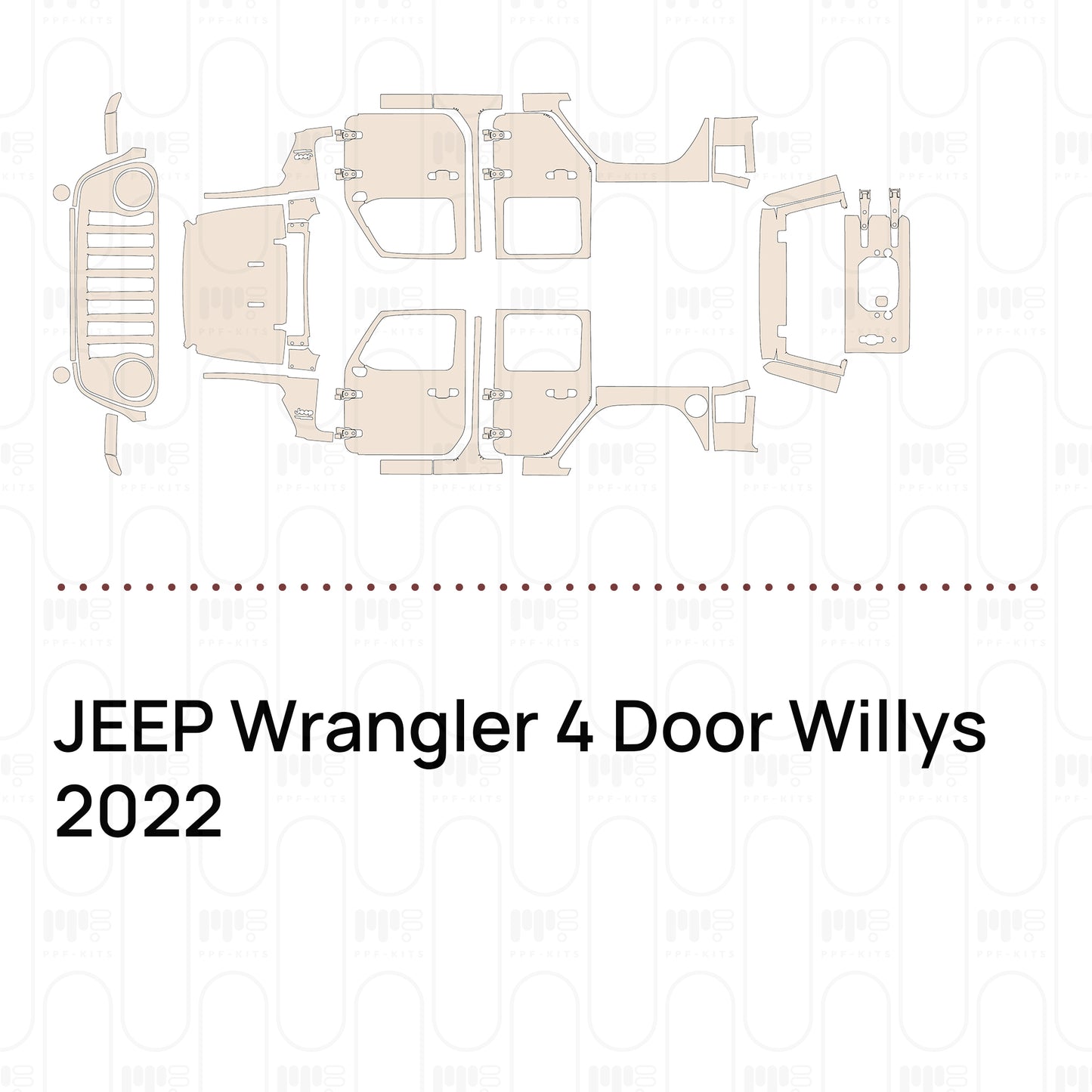 Pre-Cut PPF JEEP Wrangler 4 Door Willys 2022