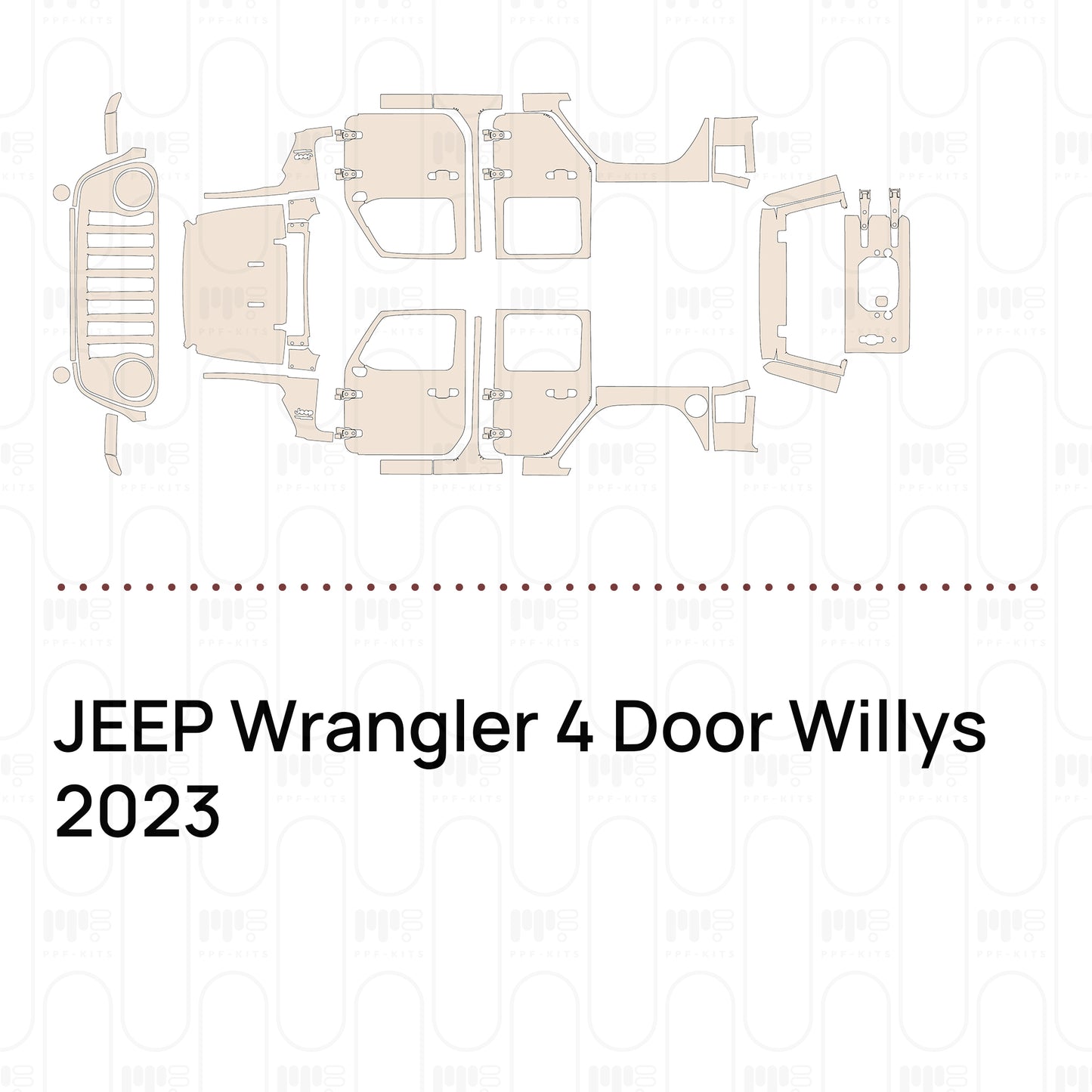Pre-Cut PPF JEEP Wrangler 4 Door Willys 2023