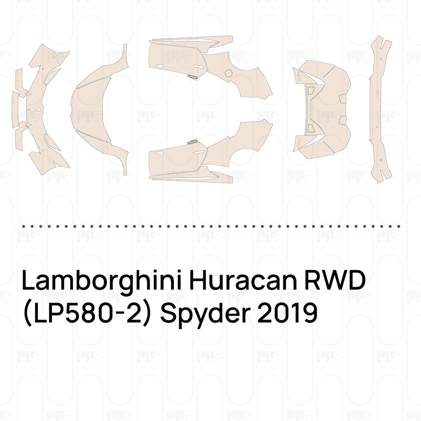 Pre-Cut PPF Lamborghini Huracan RWD (LP580-2) Spyder 2019