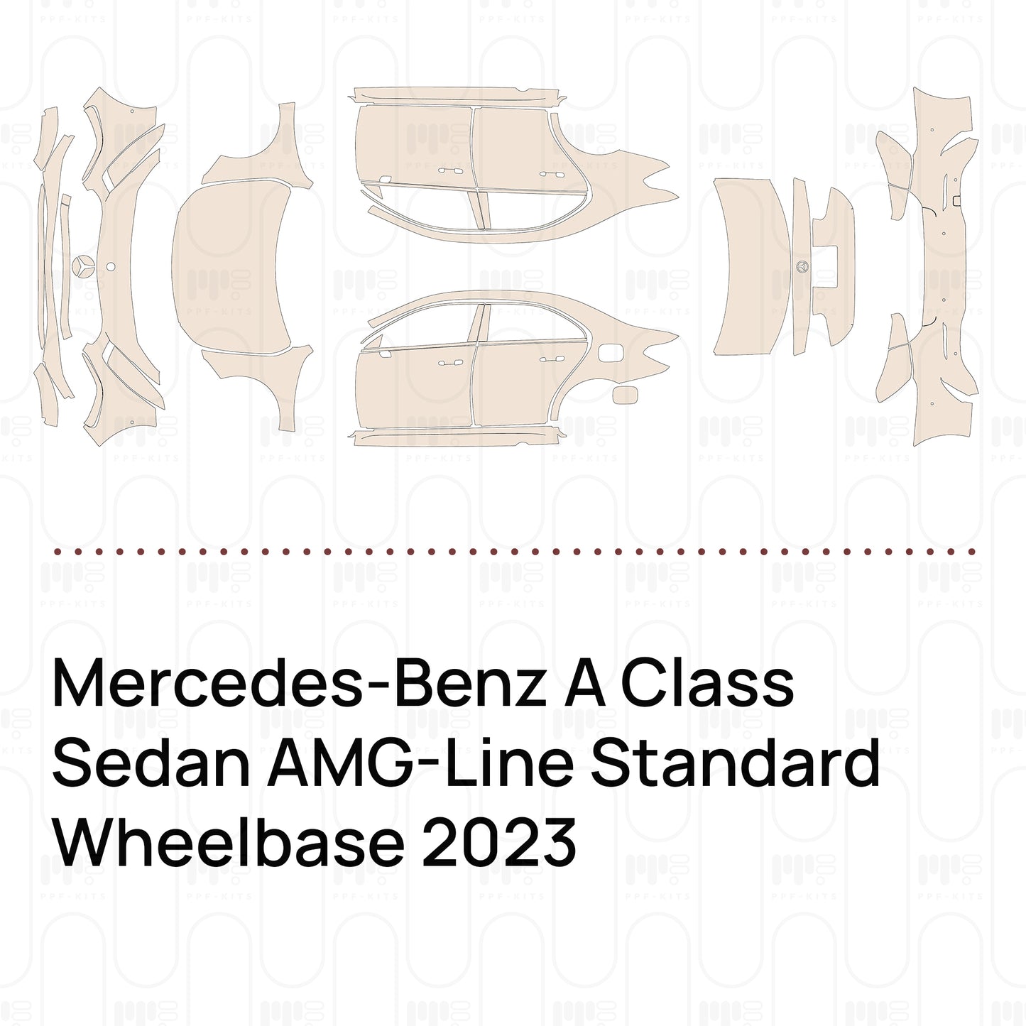 Pre-Cut PPF Mercedes-Benz A Class Sedan AMG-Line Standard Wheelbase 2023