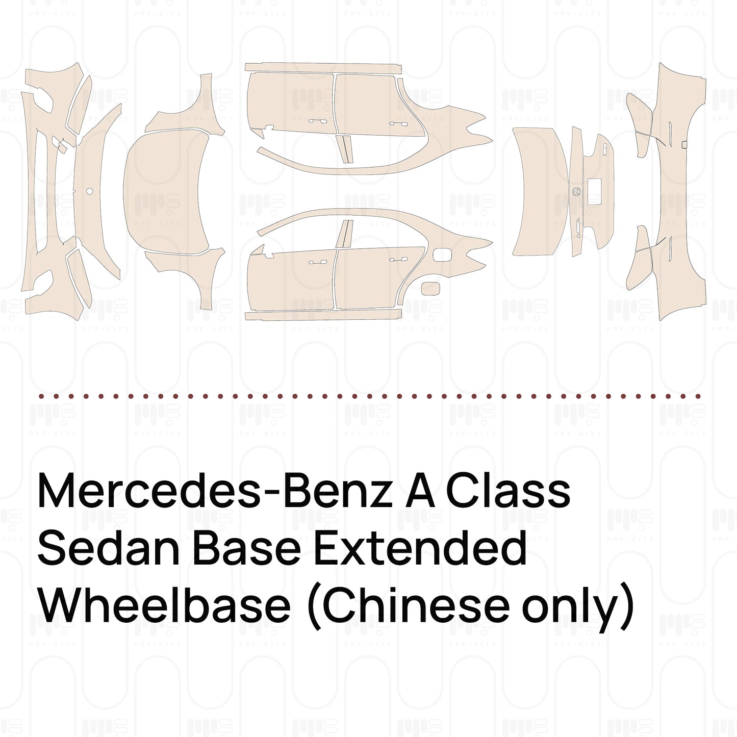 Pre-Cut PPF Mercedes-Benz A Class Sedan Base Extended Wheelbase (Chinese only) 2022