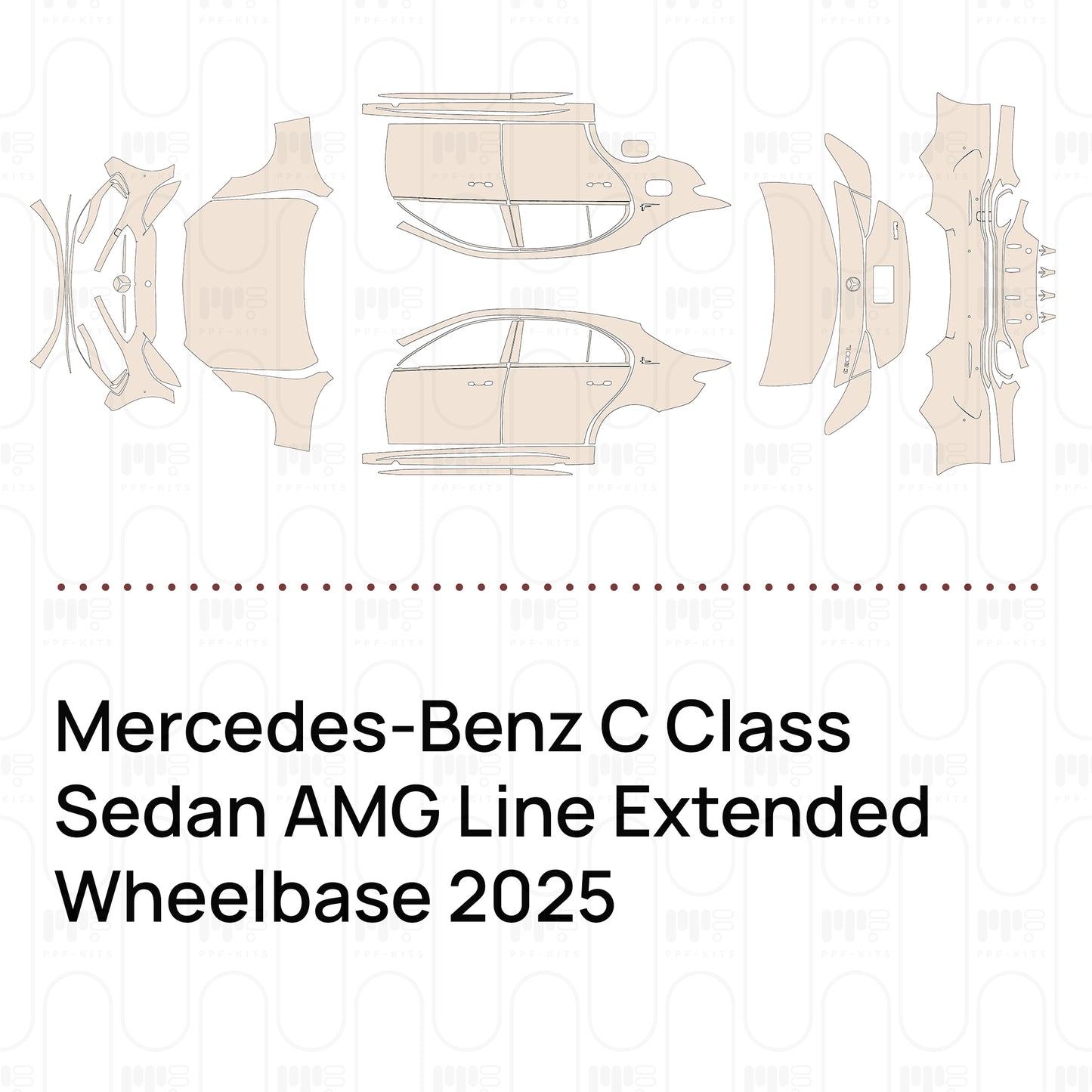 Pre-Cut PPF Mercedes-Benz C Class Sedan AMG Line Extended Wheelbase 2025