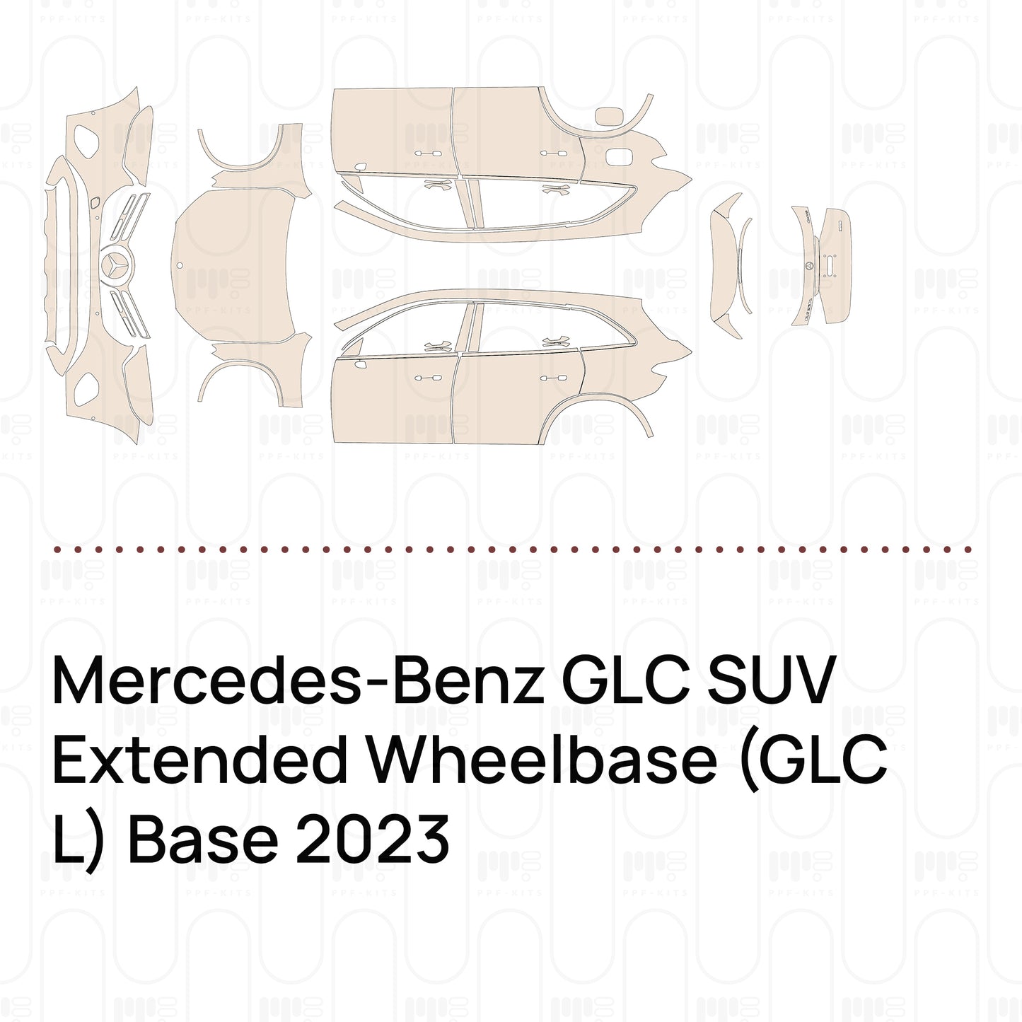 Pre-Cut PPF Mercedes-Benz GLC SUV Extended Wheelbase (GLC L) Base 2023