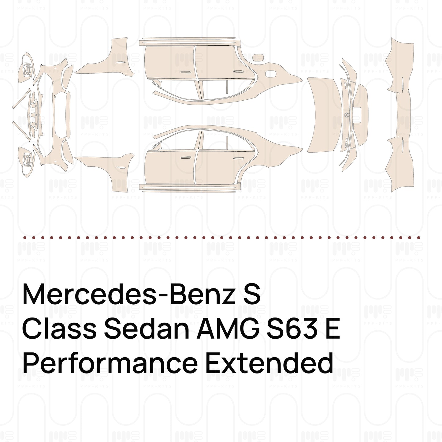 Pre-Cut PPF Mercedes-Benz S Class Sedan AMG S63 E Performance Extended Wheelbase 2025