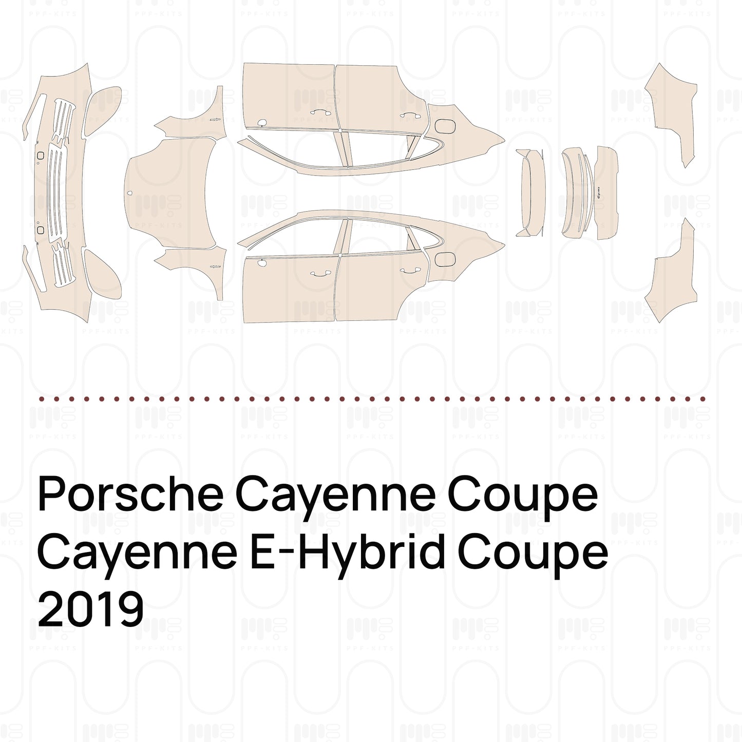 Pre-Cut PPF Porsche Cayenne Coupe Cayenne E-Hybrid Coupe 2019