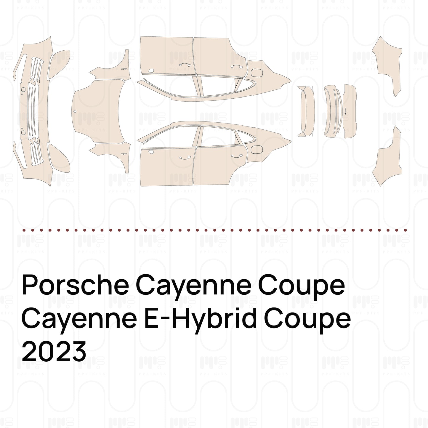 Pre-Cut PPF Porsche Cayenne Coupe Cayenne E-Hybrid Coupe 2023