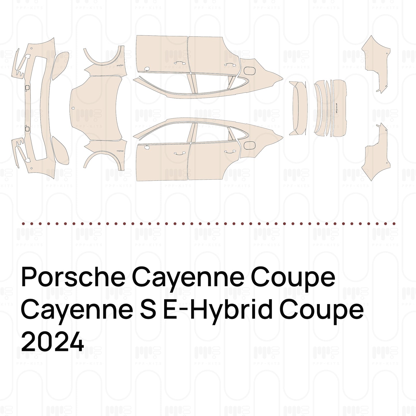 Pre-Cut PPF Porsche Cayenne Coupe Cayenne S E-Hybrid Coupe 2024