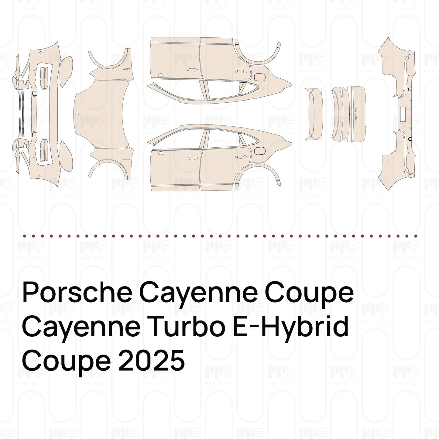 Pre-Cut PPF Porsche Cayenne Coupe Cayenne Turbo E-Hybrid Coupe 2025