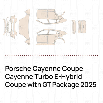 Pre-Cut PPF Porsche Cayenne Coupe Cayenne Turbo E-Hybrid Coupe with GT Package 2025