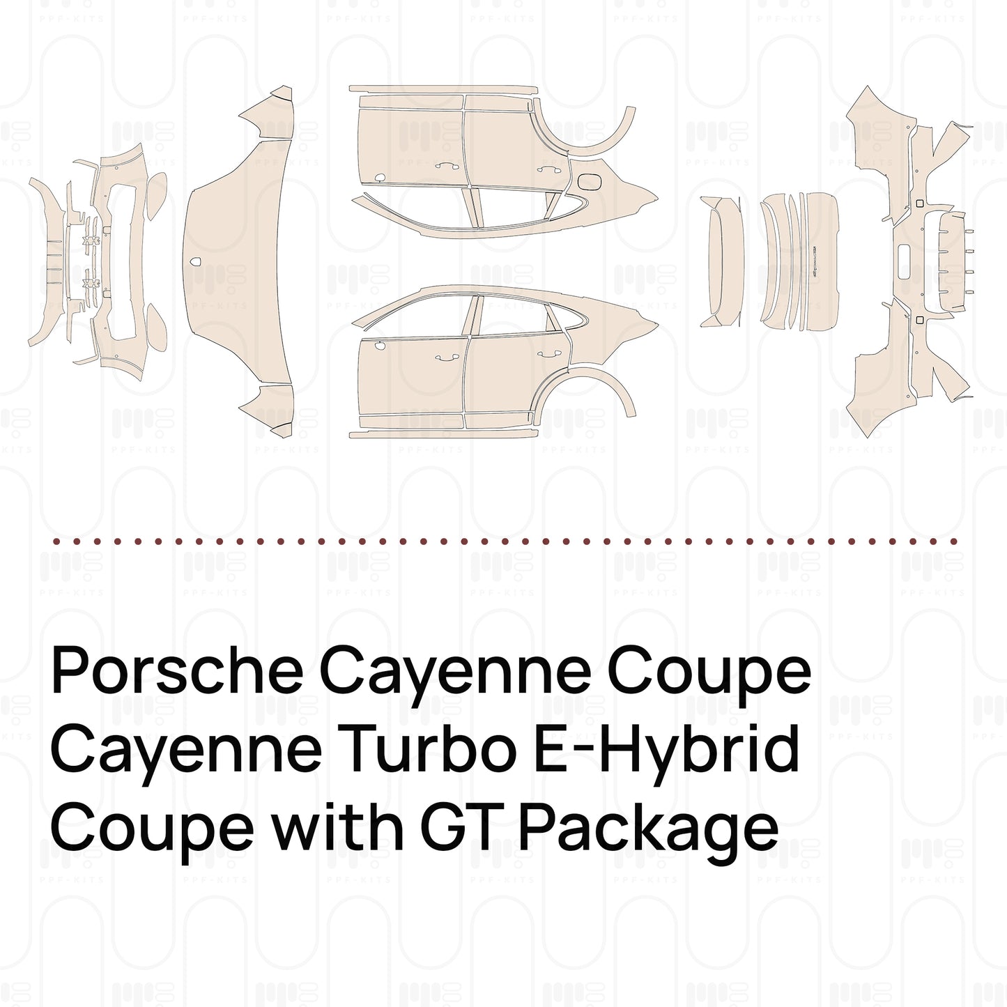 Pre-Cut PPF Porsche Cayenne Coupe Cayenne Turbo E-Hybrid Coupe with GT Package 2026
