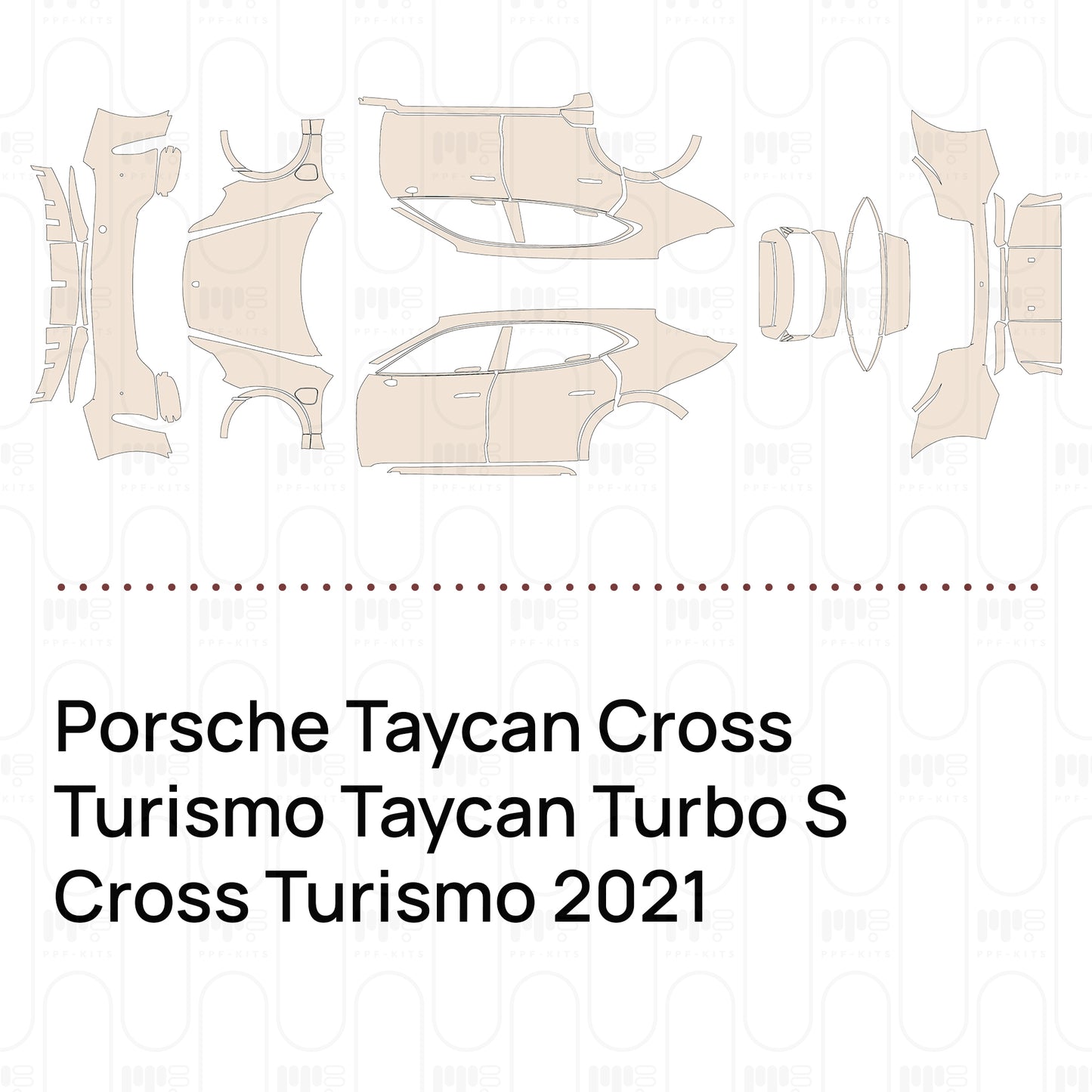 Pre-Cut PPF Porsche Taycan Cross Turismo Taycan Turbo S Cross Turismo 2021