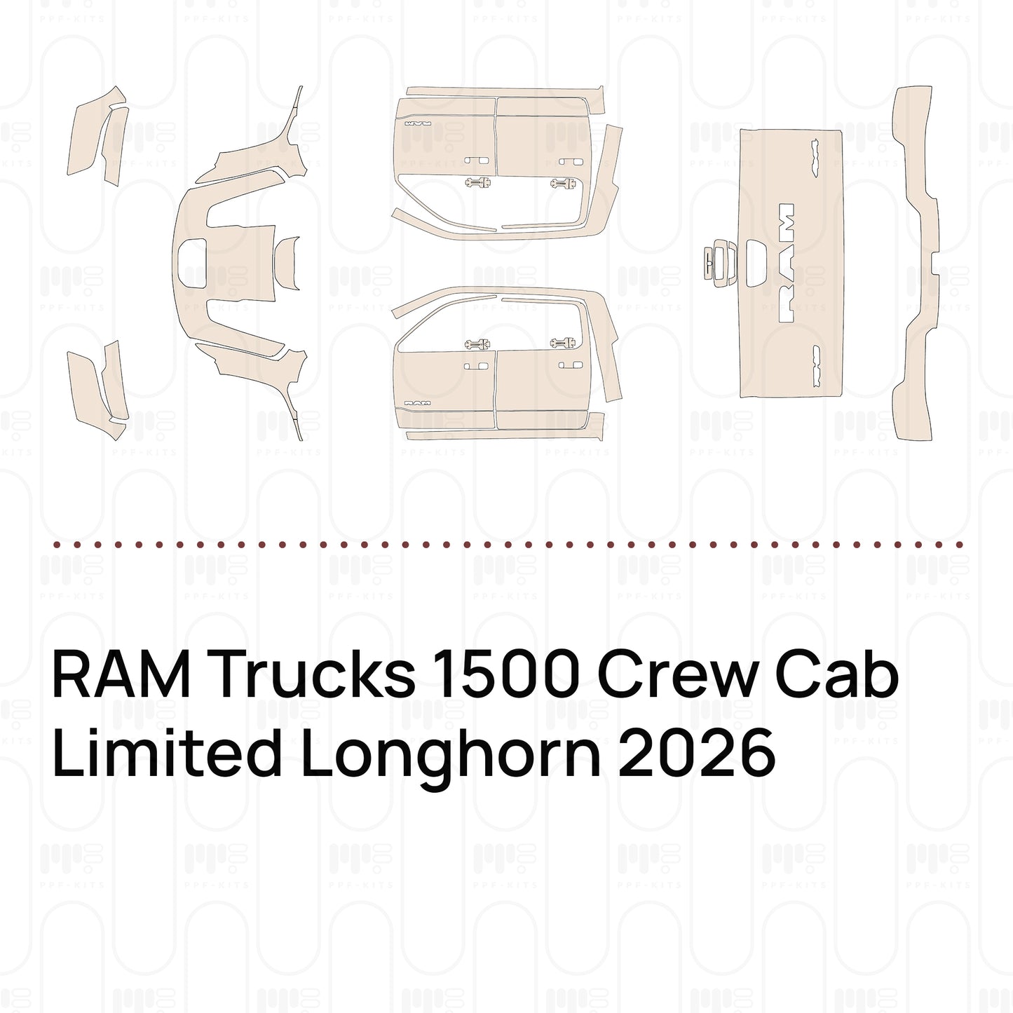 Pre-Cut PPF RAM Trucks 1500 Crew Cab Limited Longhorn 2026