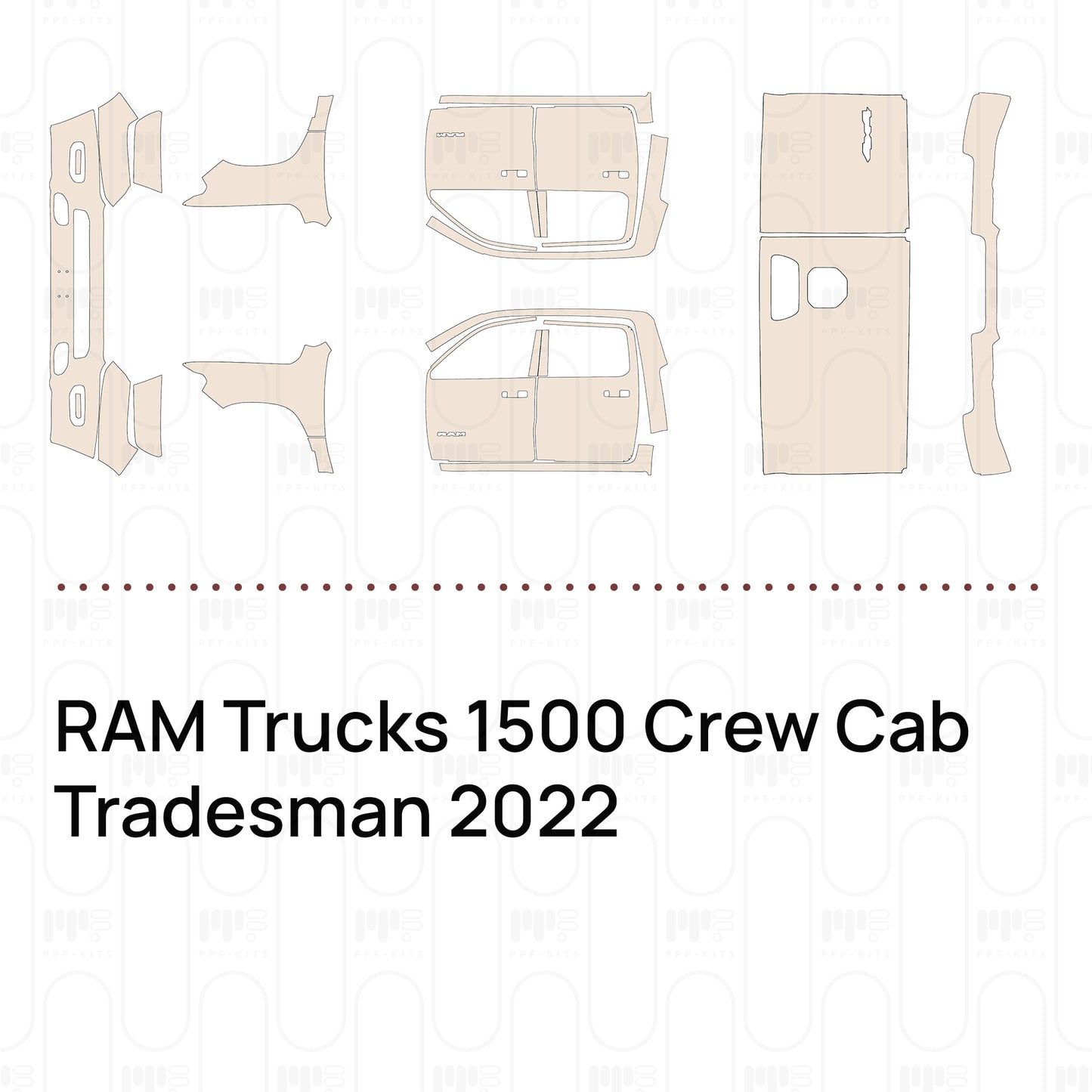 Pre-Cut PPF RAM Trucks 1500 Crew Cab Tradesman 2022