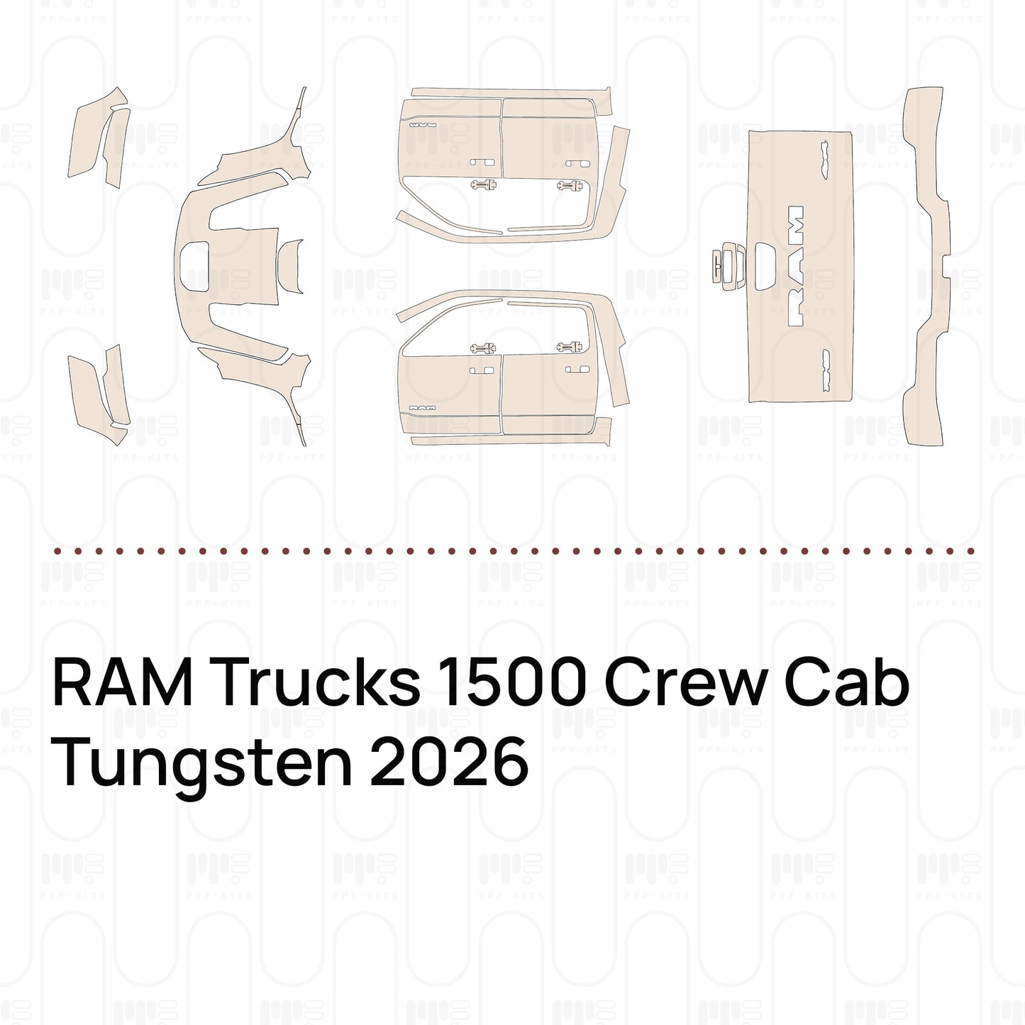Pre-Cut PPF RAM Trucks 1500 Crew Cab Tungsten 2026