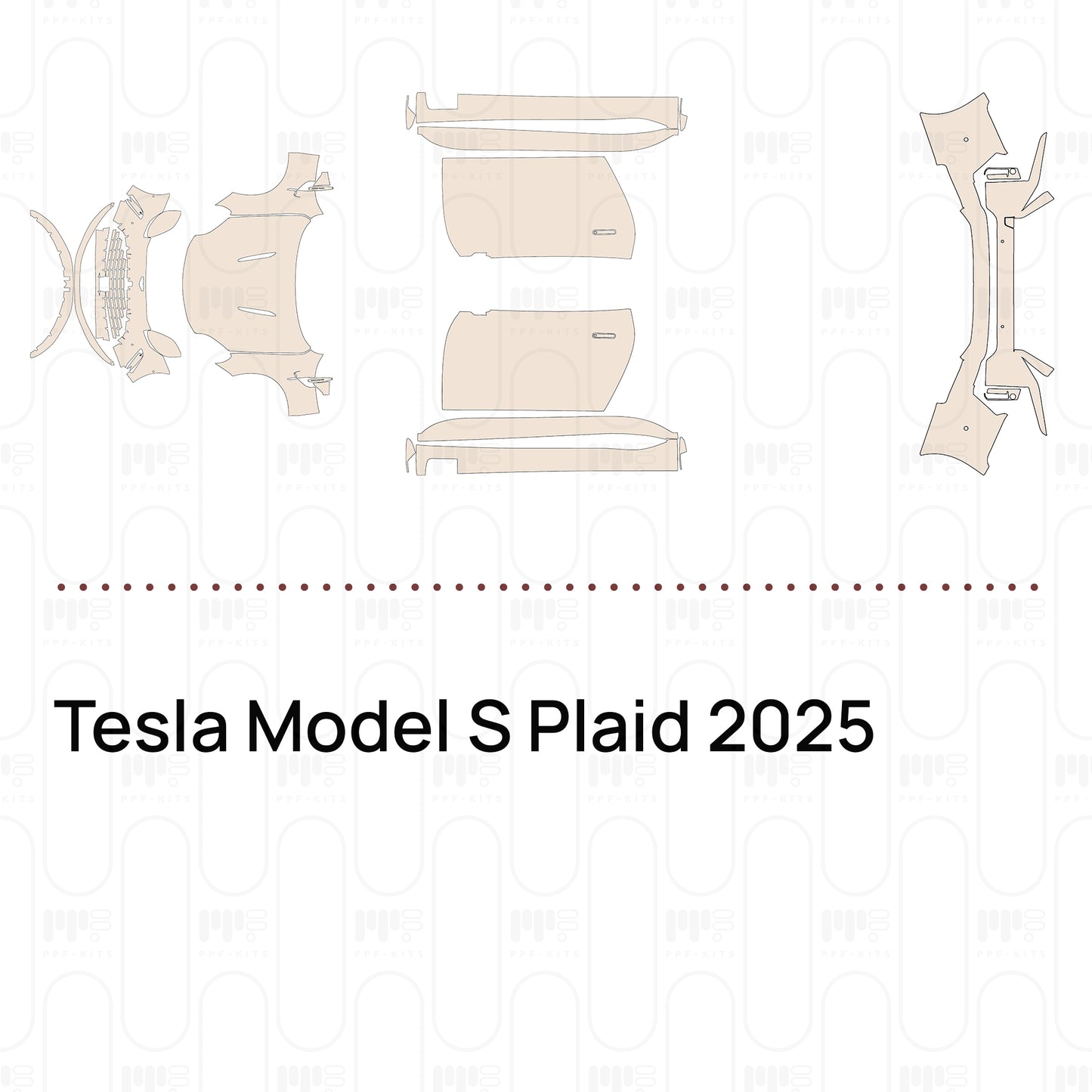 Pre-Cut PPF Tesla Model S Plaid 2025