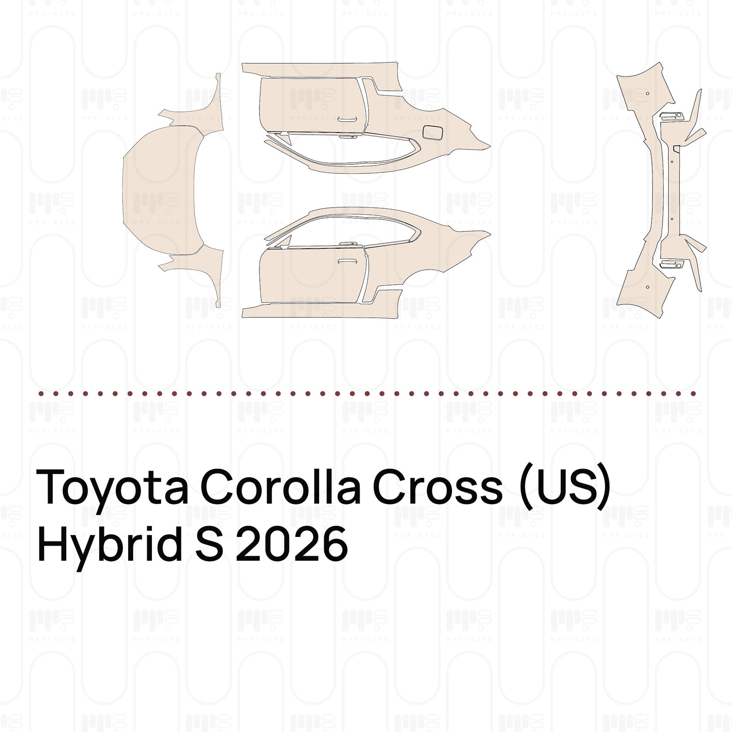Pre-Cut PPF Toyota Corolla Cross (US) Hybrid S 2026