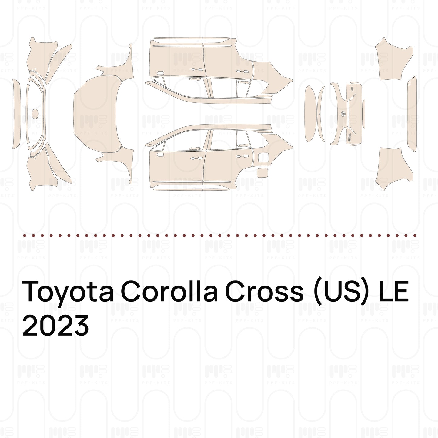 Pre-Cut PPF Toyota Corolla Cross (US) LE 2023