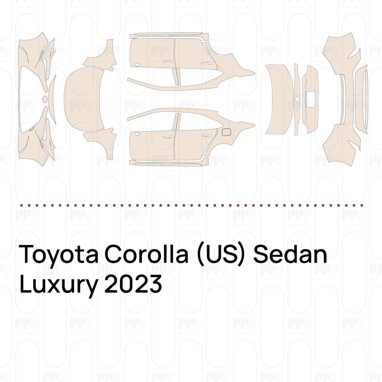 Pre-Cut PPF Toyota Corolla (US) Sedan Luxury 2023
