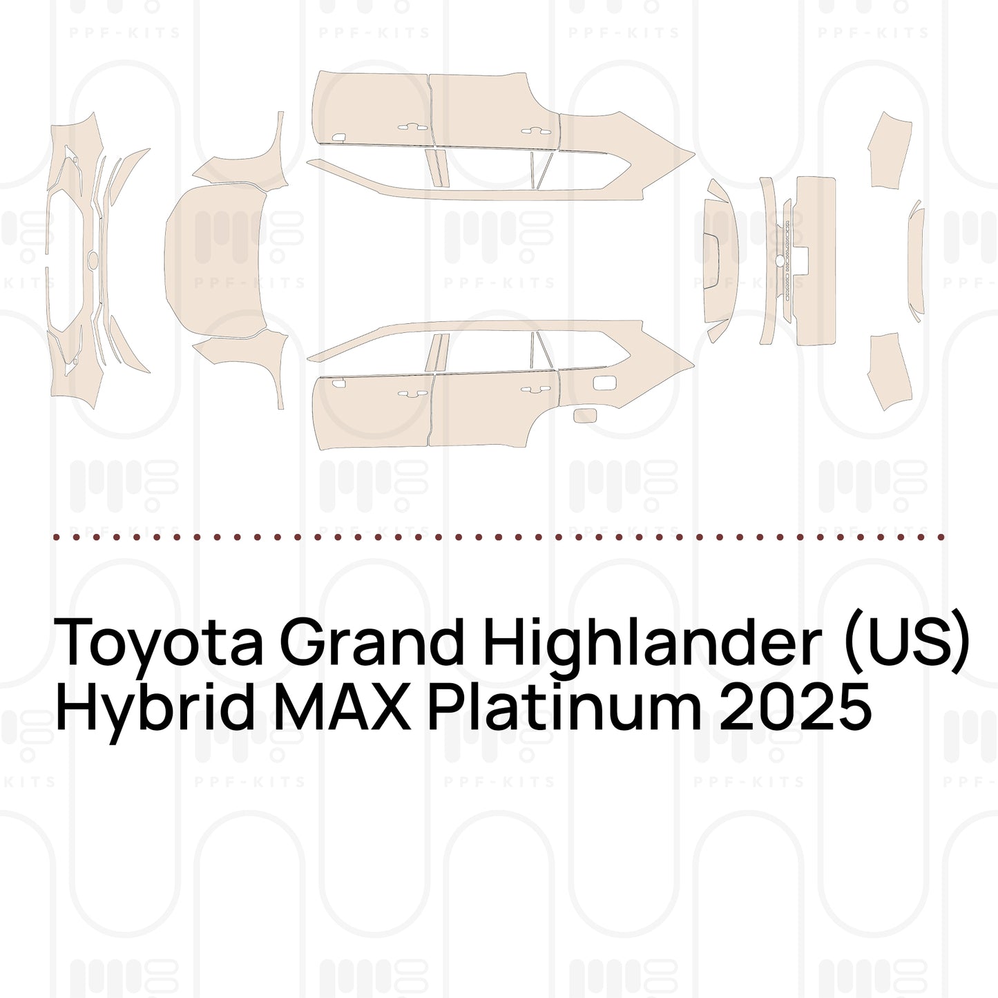 Pre-Cut PPF Toyota Grand Highlander (US) Hybrid MAX Platinum 2025