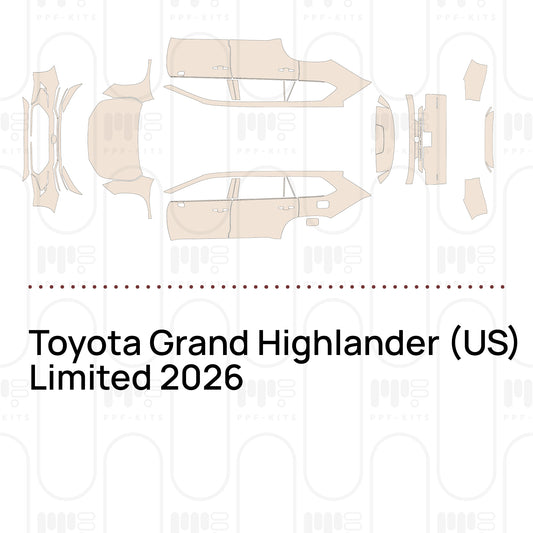 Toyota Grand Highlander (US) Limited 2026 – Pellicola protettiva PPF pretagliata