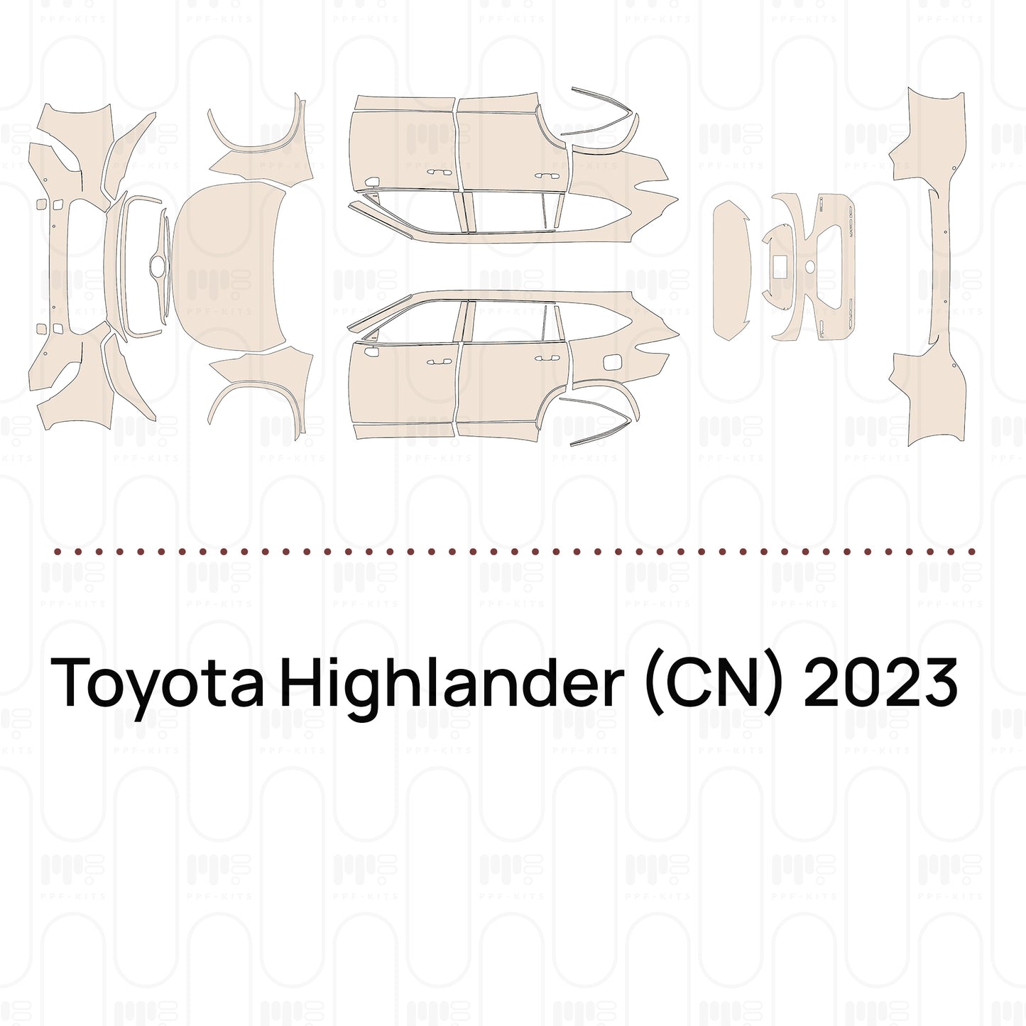 Pre-Cut PPF Toyota Highlander (CN) 2023