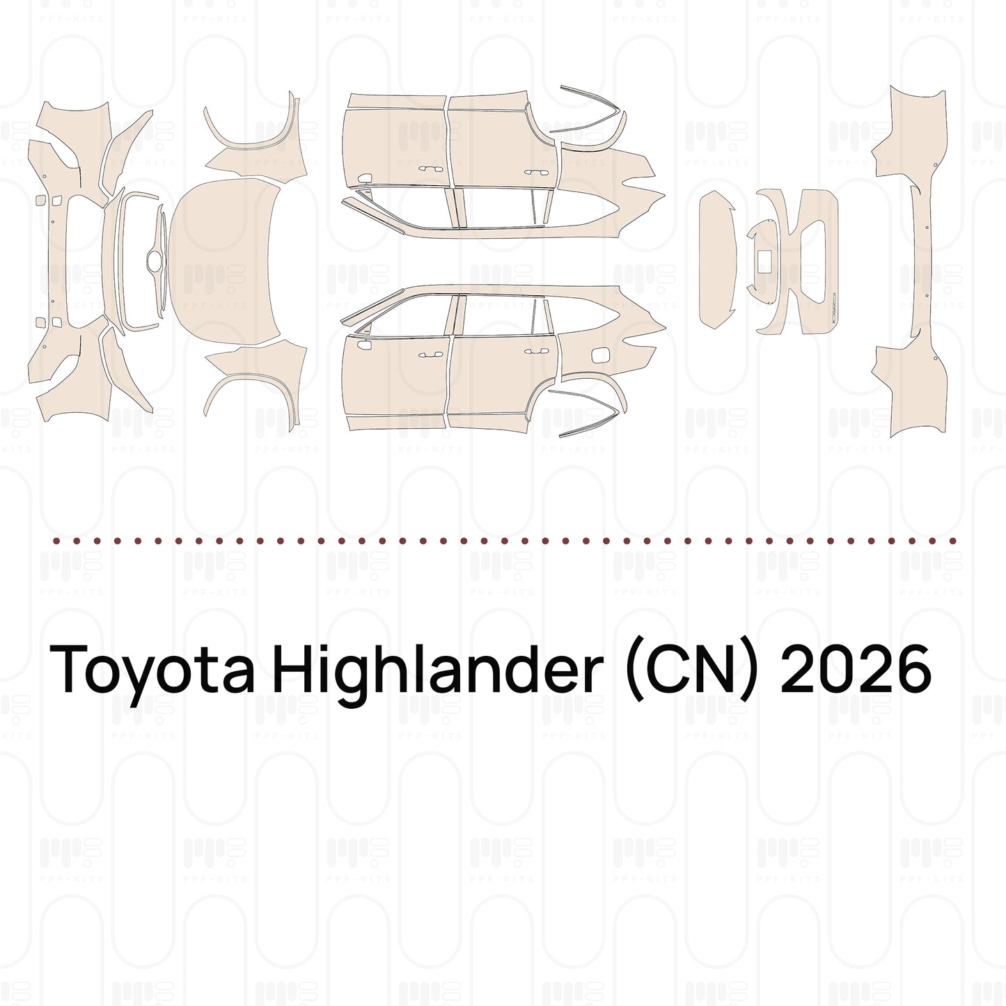 Pre-Cut PPF Toyota Highlander (CN) 2026