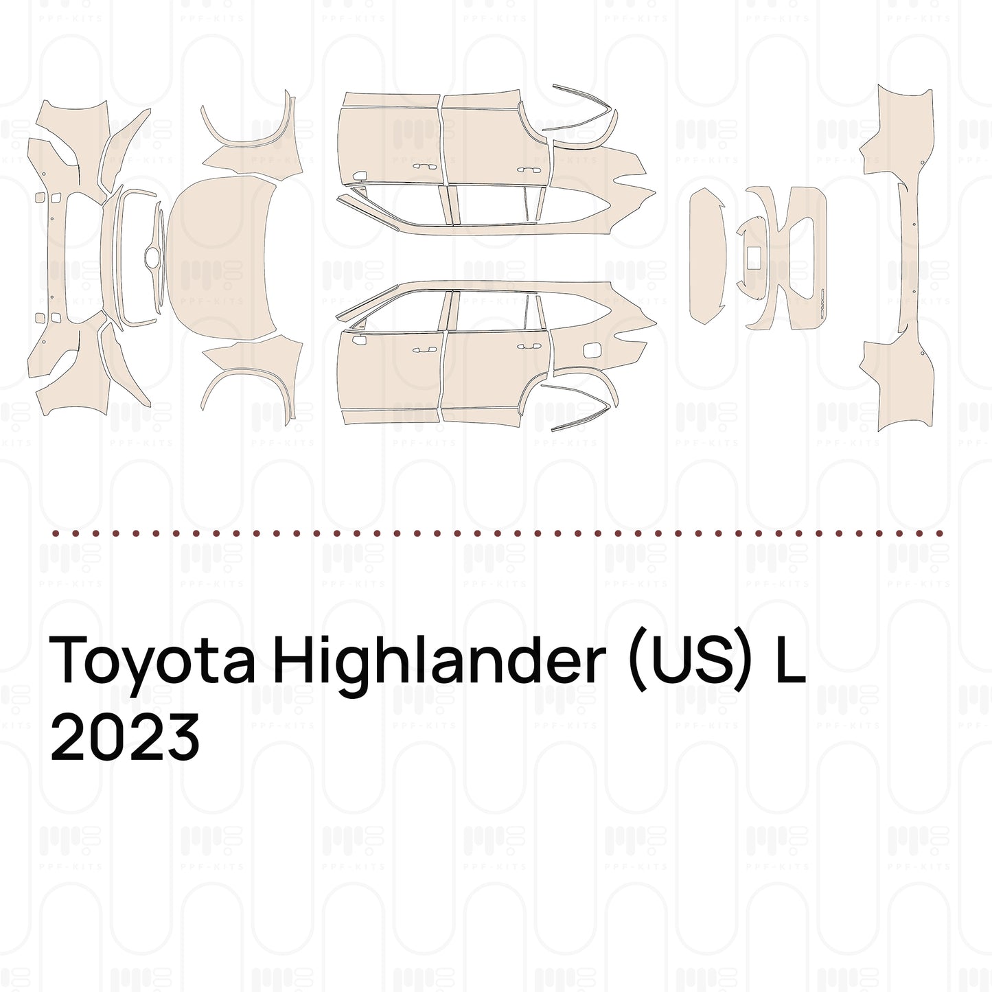 Pre-Cut PPF Toyota Highlander (US) L 2023