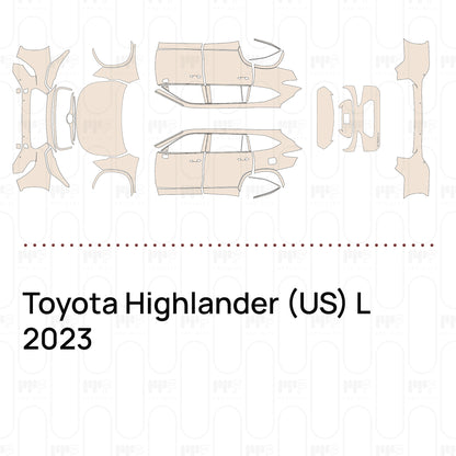Pre-Cut PPF Toyota Highlander (US) L 2023