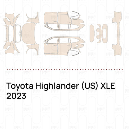 Pre-Cut PPF Toyota Highlander (US) XLE 2023