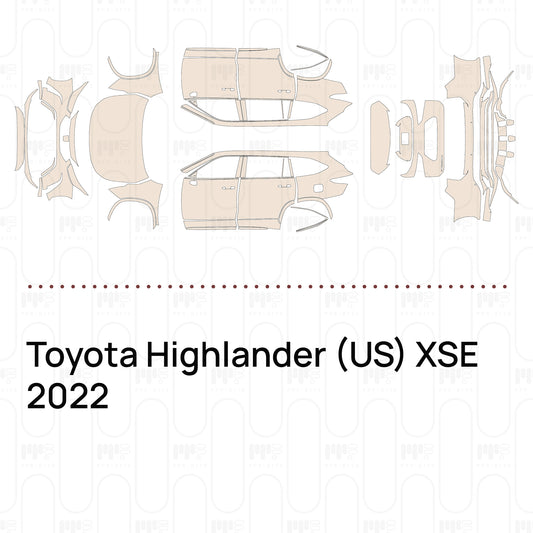 Pre-Cut PPF Toyota Highlander (US) XSE 2022