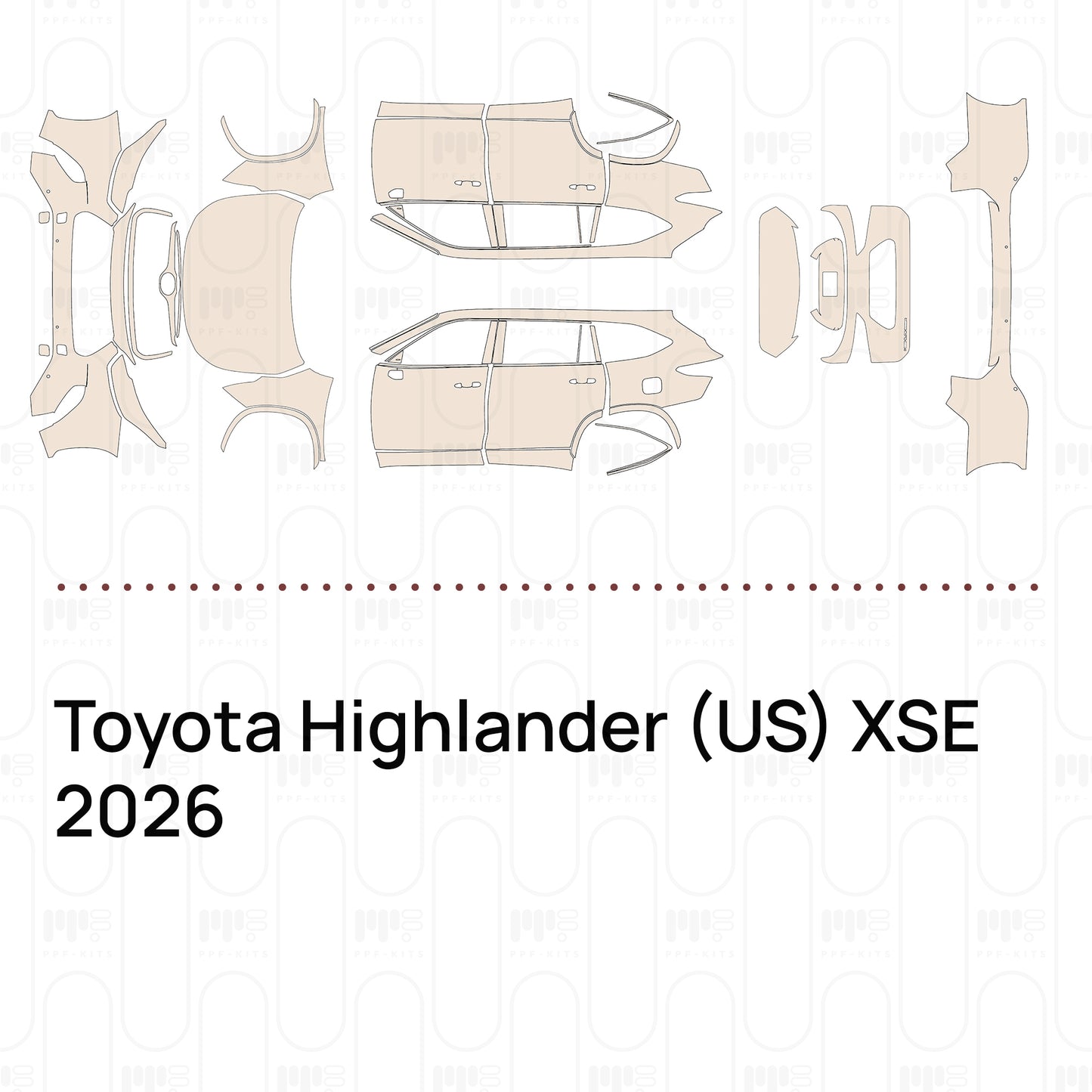 Pre-Cut PPF Toyota Highlander (US) XSE 2026