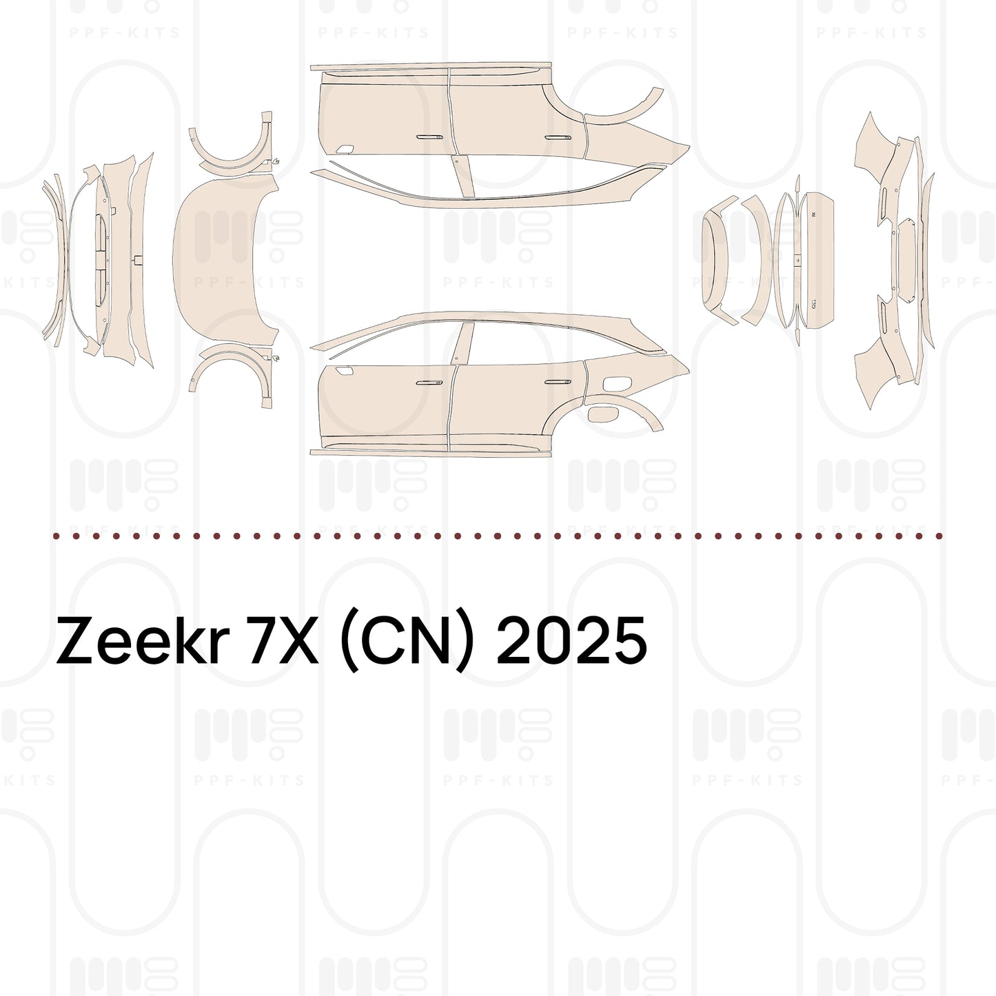 Pre-Cut PPF Zeekr 7X (CN) 2025